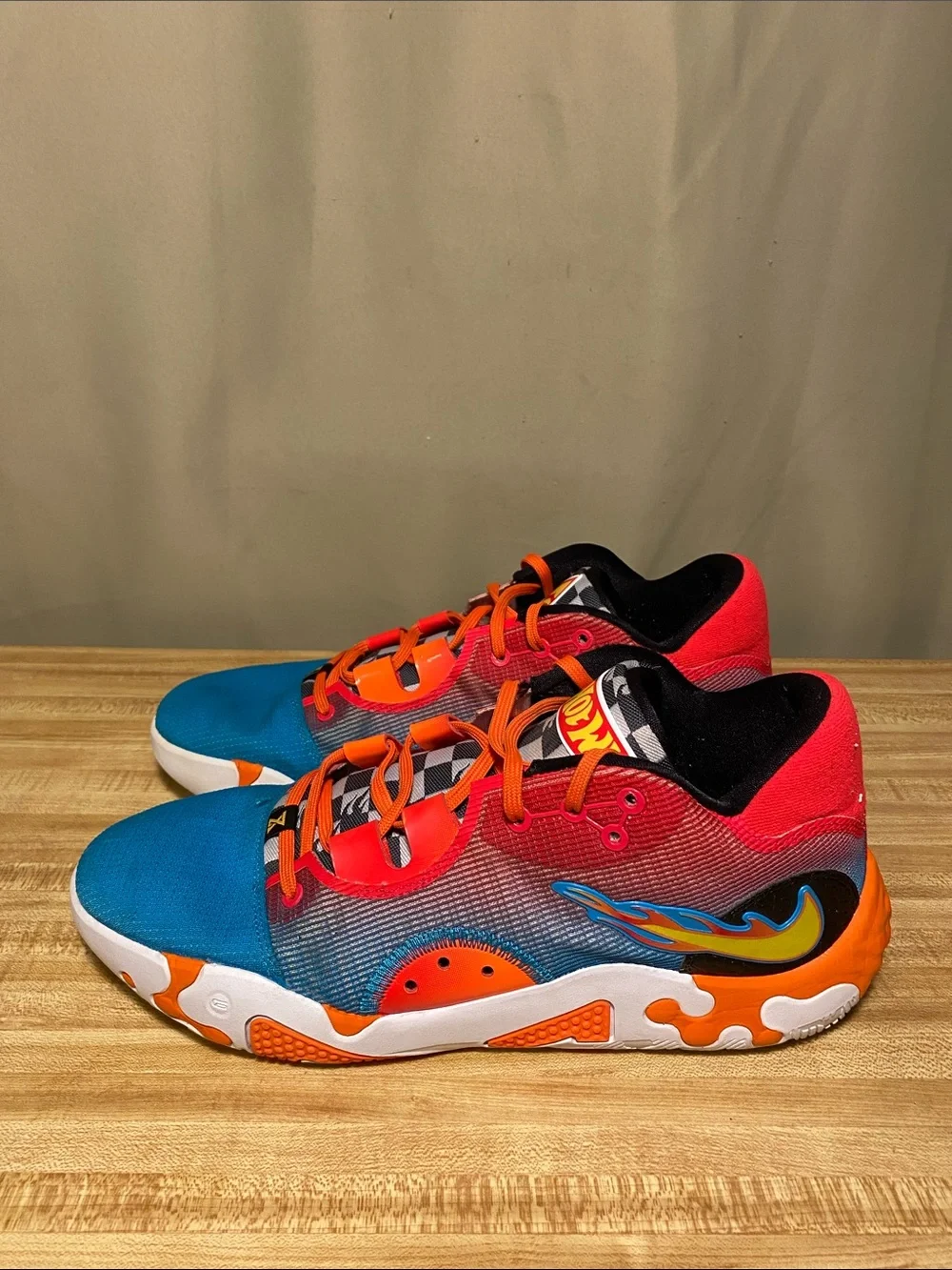 Hot Wheels X Nike PG 6 NRG Paul George  Laser Blue Orange White Shoes Mens 11.5